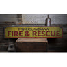 Fire & Rescue Location Rustic Wood Sign