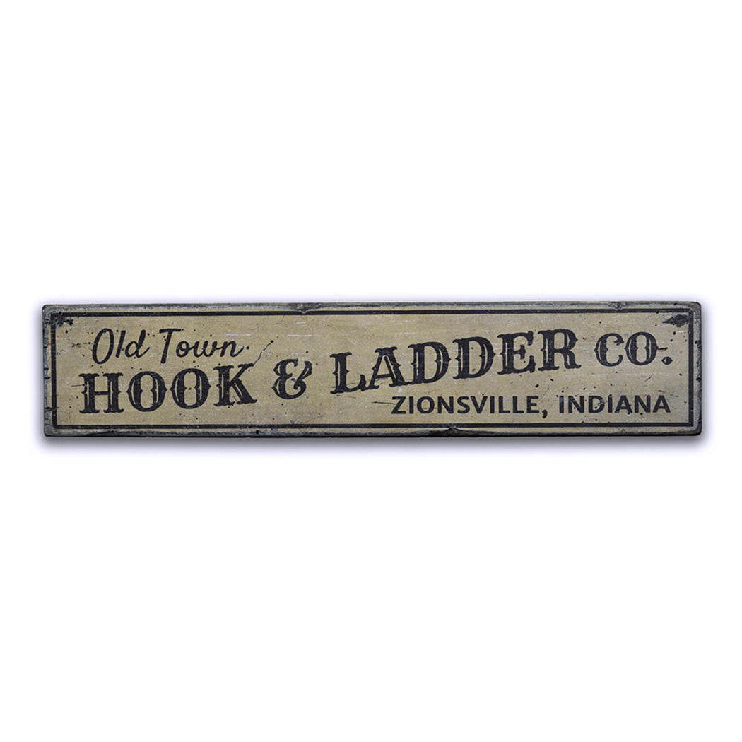 Old Town Hook & Ladder Rustic Wood Sign