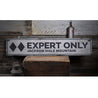 Double Black Diamond Ski Rustic Wood Sign