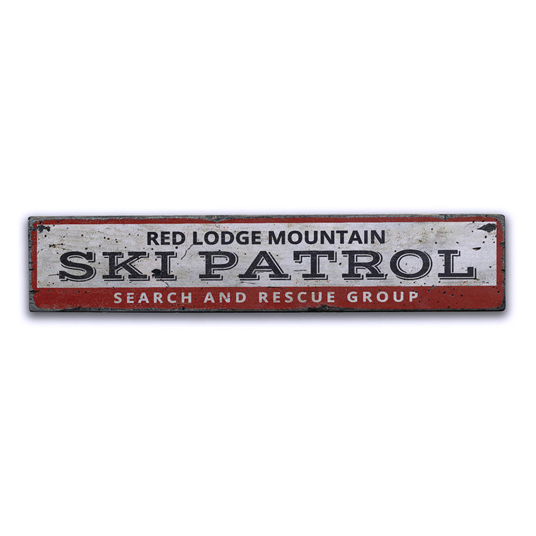 Ski Patrol Mountain Rustic Wood Sign