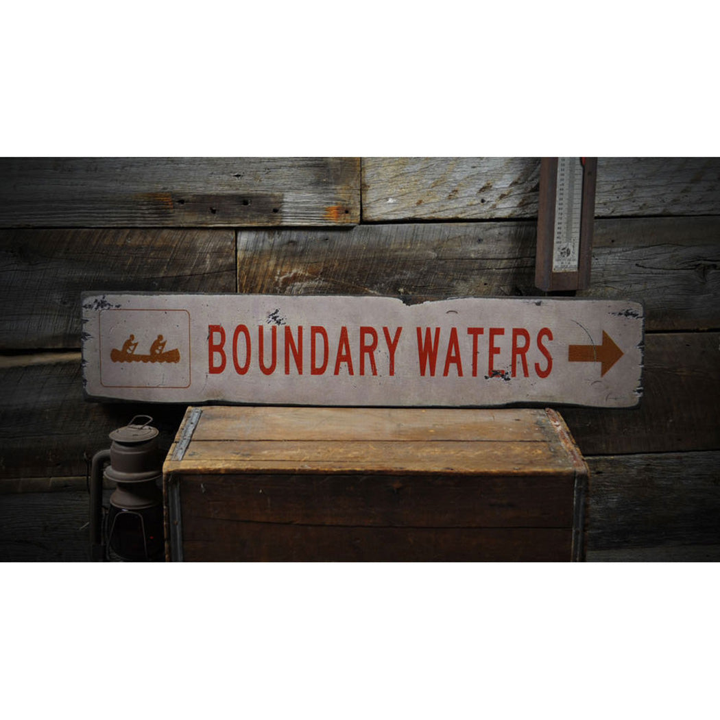 Boundary Waters Rustic Wood Sign