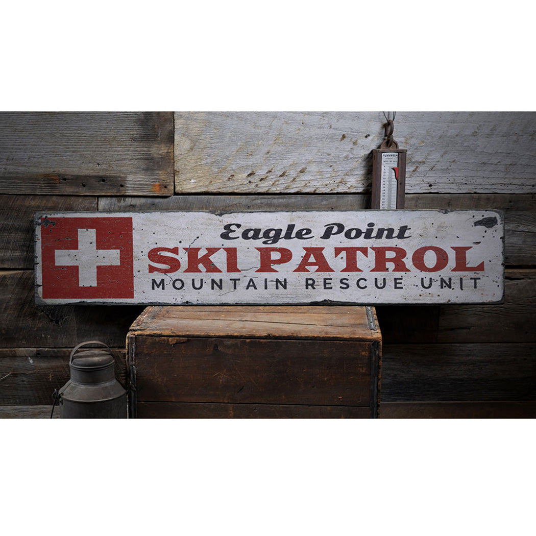 Ski Patrol Rescue Unit Rustic Wood Sign