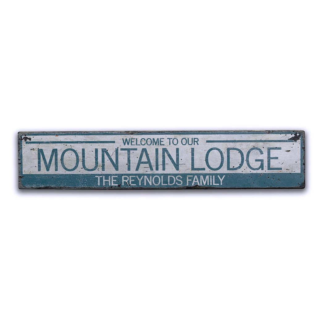 Mountain Lodge Welcome Rustic Wood Sign