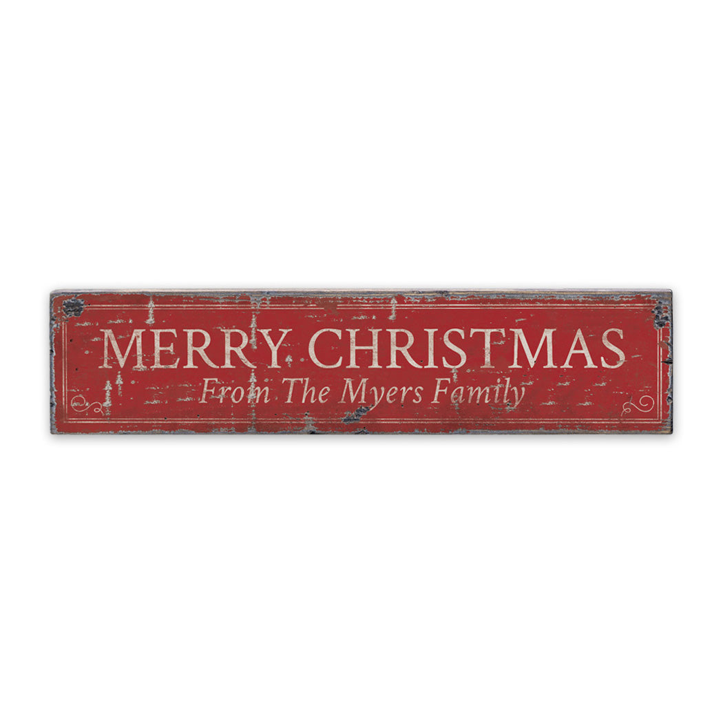 Merry Christmas Rustic Wood Sign