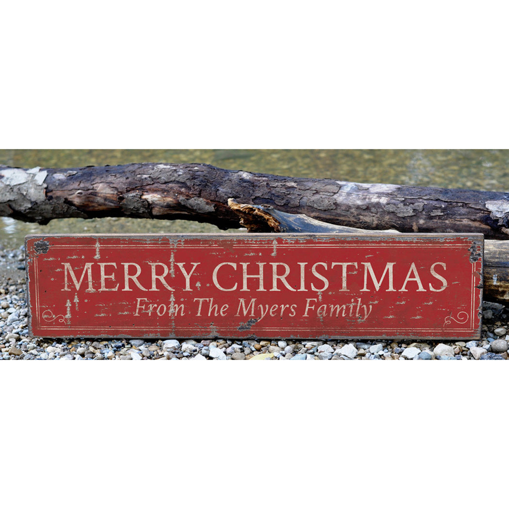 Merry Christmas Rustic Wood Sign