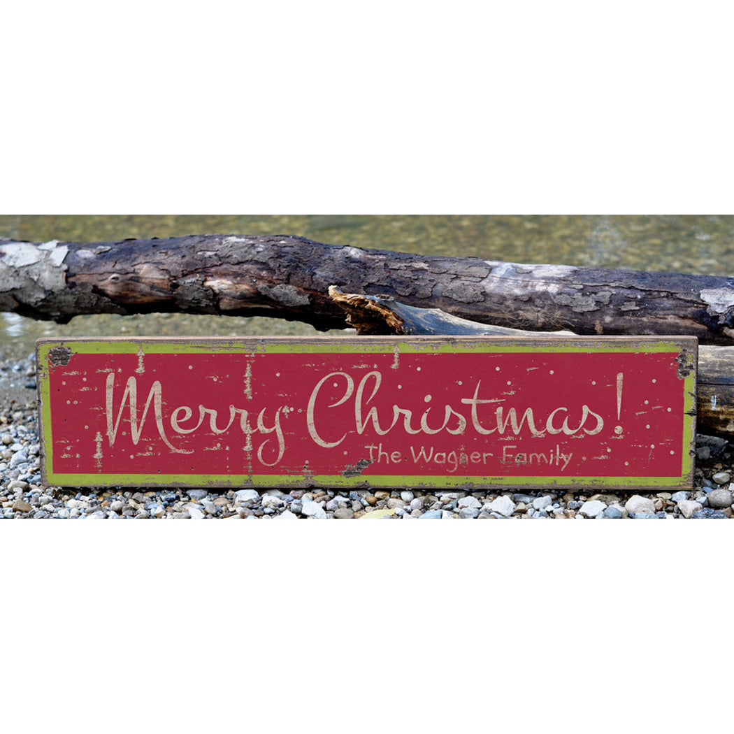 Christmas Snow Rustic Wood Sign