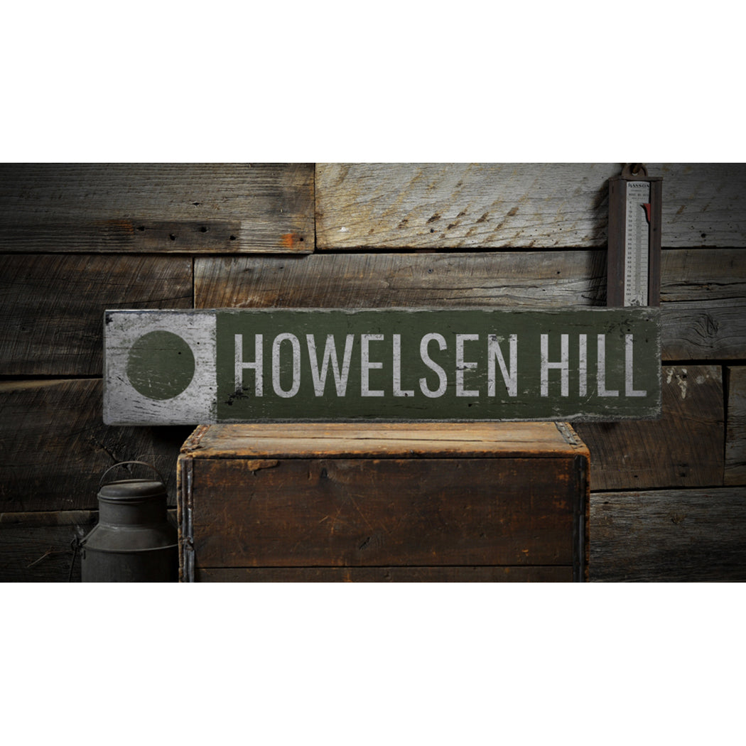 Circle Ski Hill Rustic Wood Sign