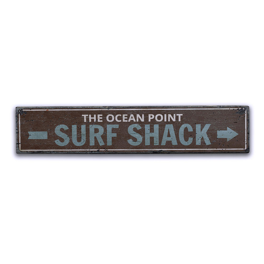 Surf Shack Arrow Rustic Wood Sign