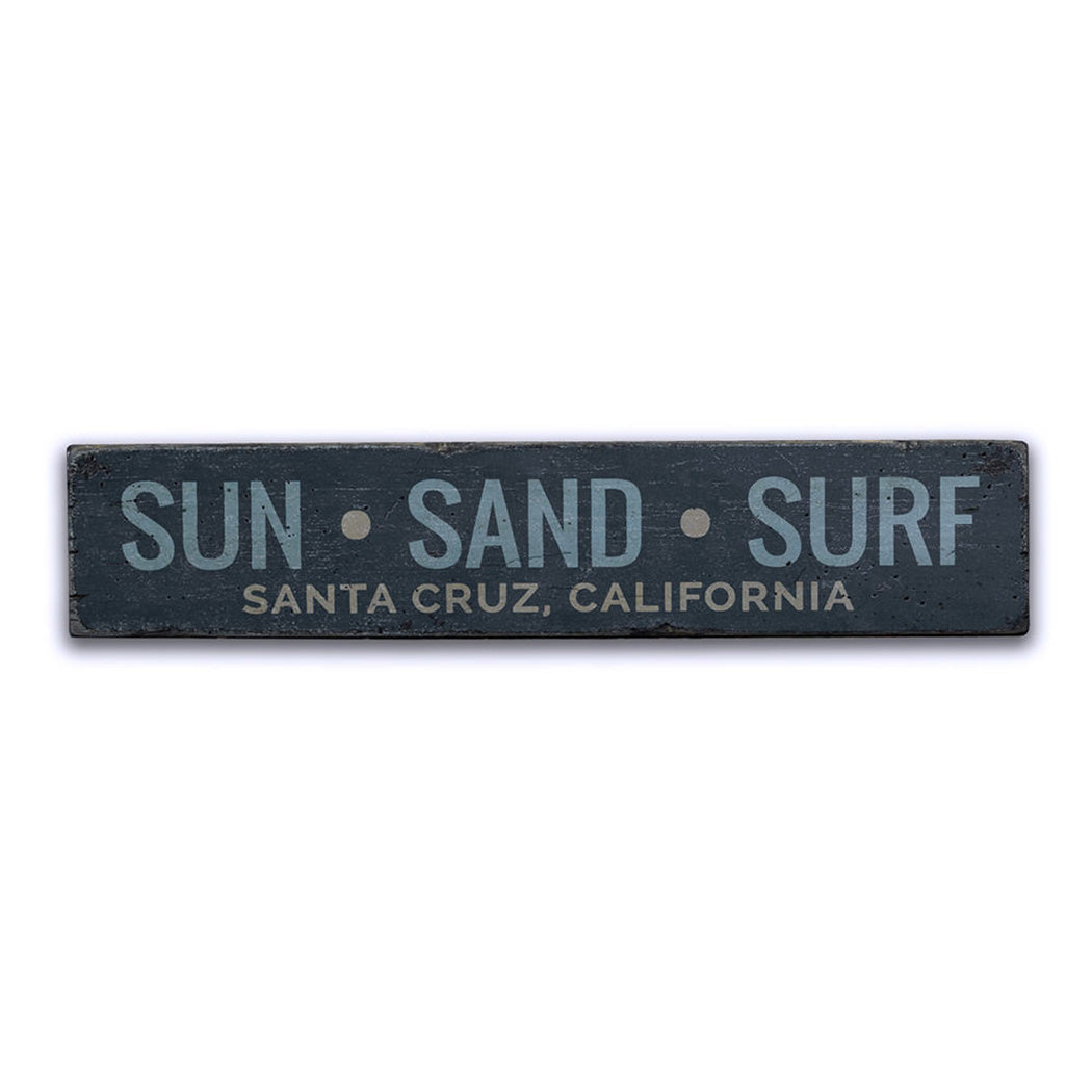 Sun Sand Surf Rustic Wood Sign