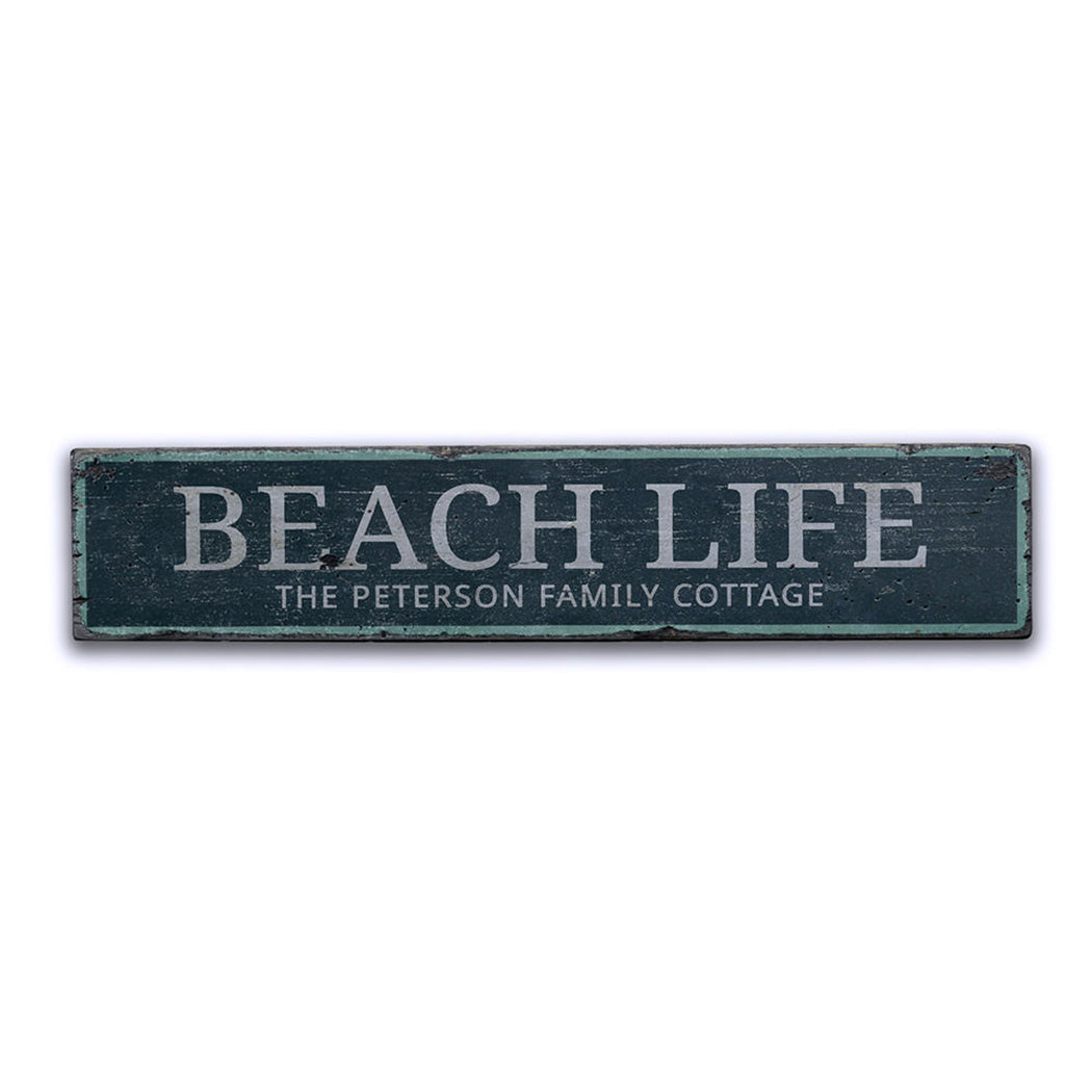 Beach Life Rustic Wood Sign