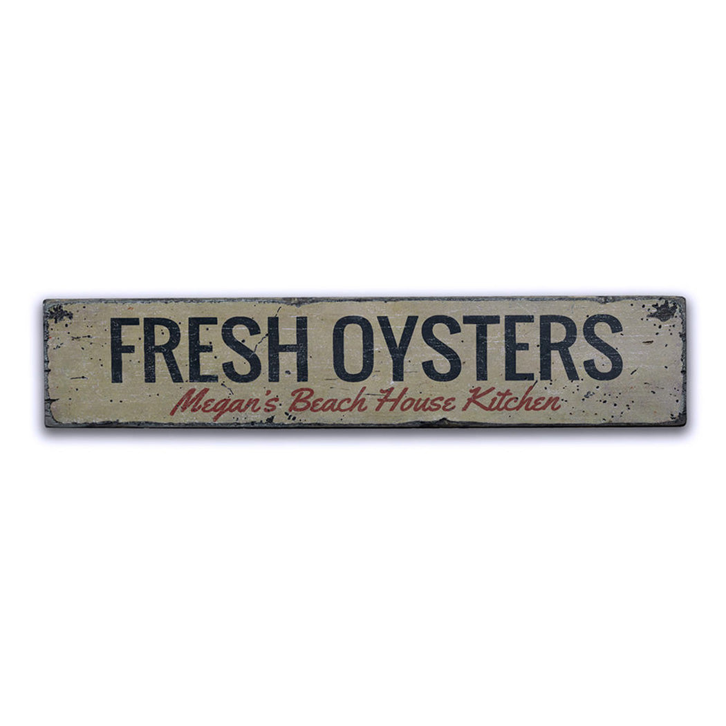 Fresh Oysters Rustic Wood Sign