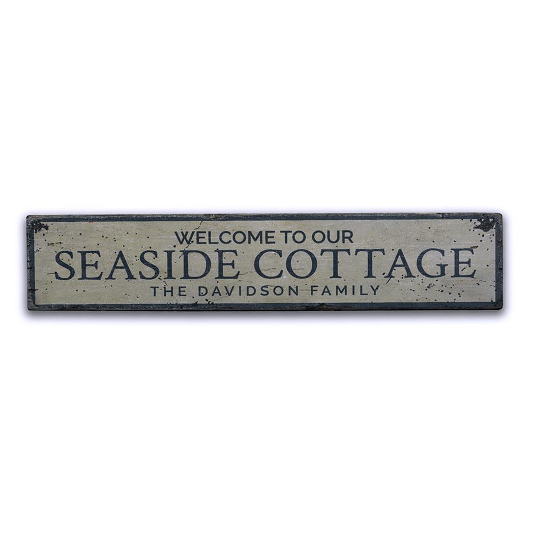 Seaside Cottage Welcome Rustic Wood Sign