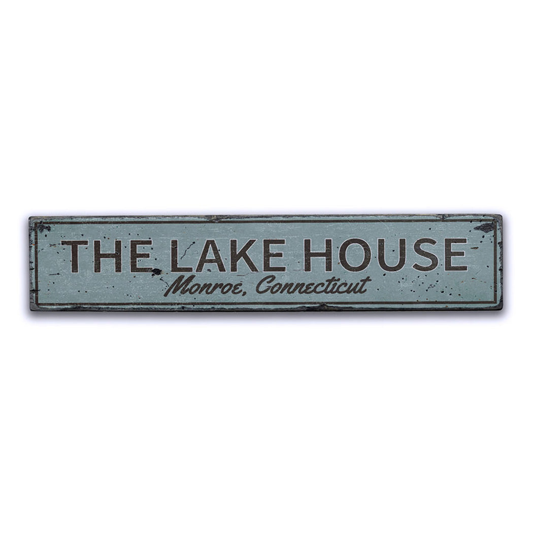 The Lake House Rustic Wood Sign