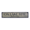 On Lake Time Rustic Wood Sign