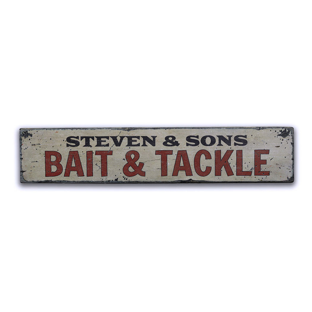 Bait & Tackle Rustic Wood Sign