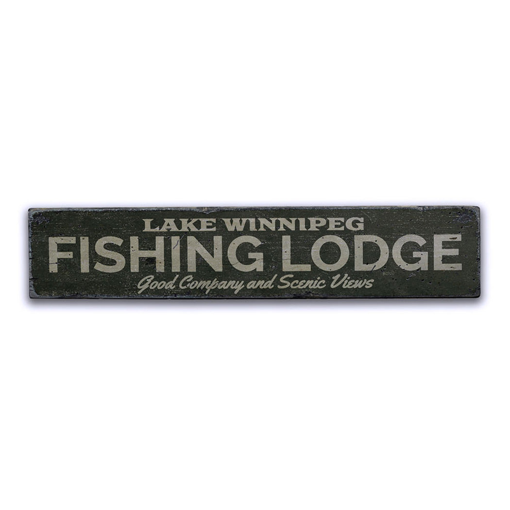 Fishing Lodge Rustic Wood Sign