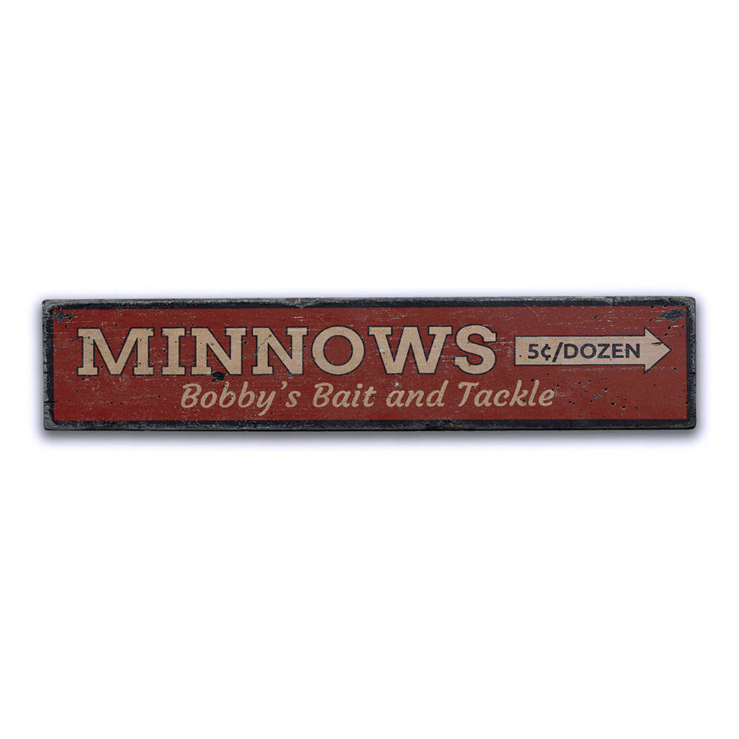 Minnows Rustic Wood Sign