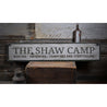 Camp Last Name Rustic Wood Sign