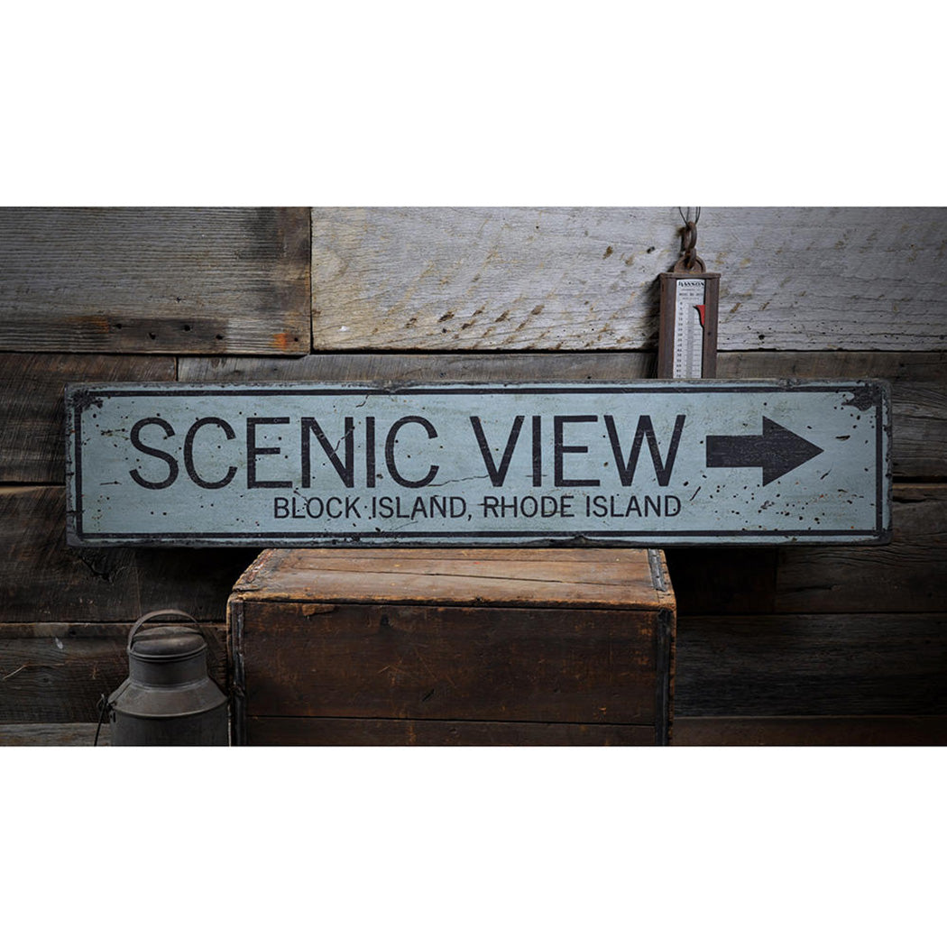 Scenic View Rustic Wood Sign