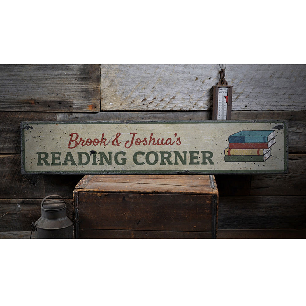 Reading Corner Rustic Wood Sign