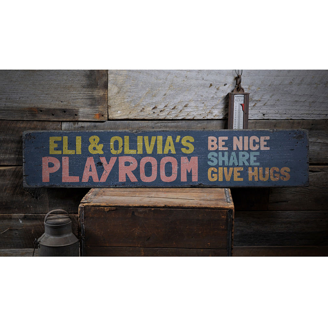 Playroom Rustic Wood Sign