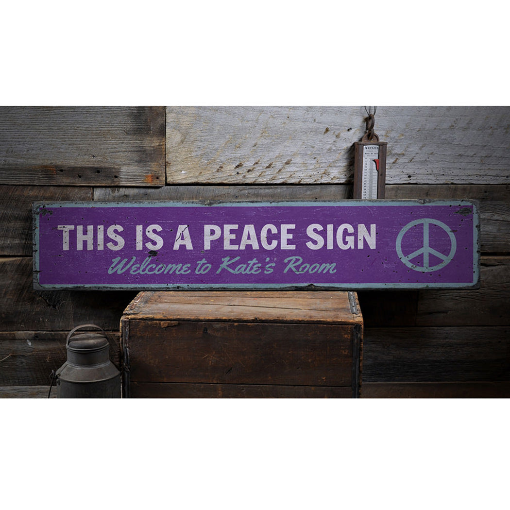 Peace Rustic Wood Sign