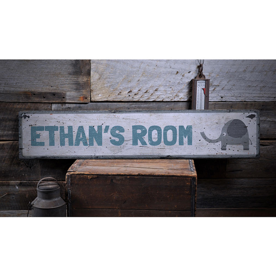 Elephant Playroom Rustic Wood Sign