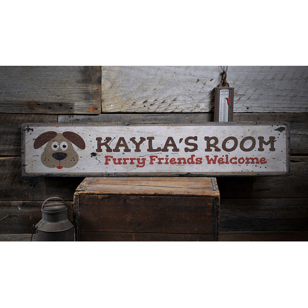 Puppy Kids Room Rustic Wood Sign