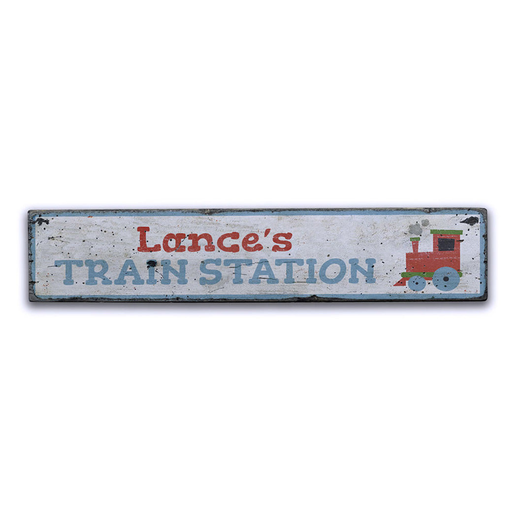 Train Station Kids Room Rustic Wood Sign