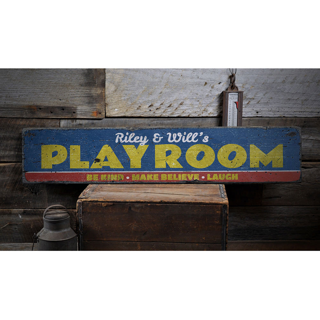 Children's Playroom Rustic Wood Sign