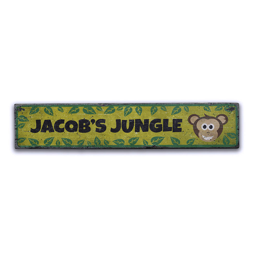 Monkey Kids Room Rustic Wood Sign