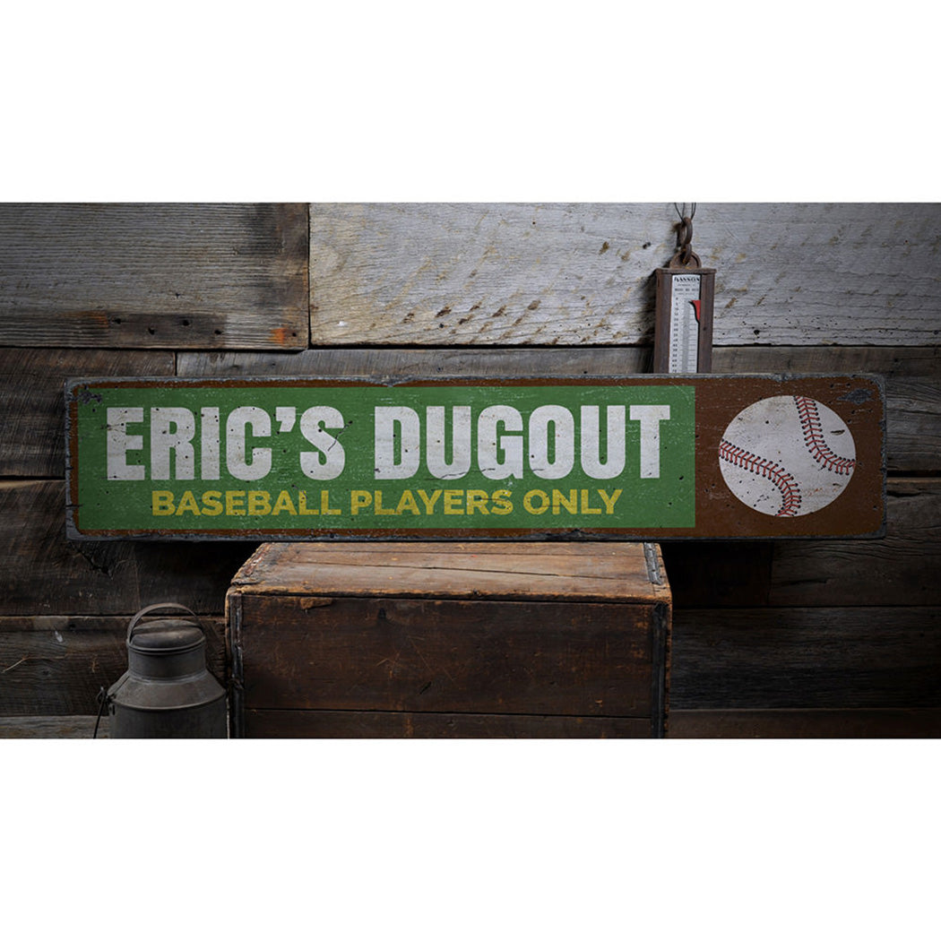 Baseball Dugout Rustic Wood Sign