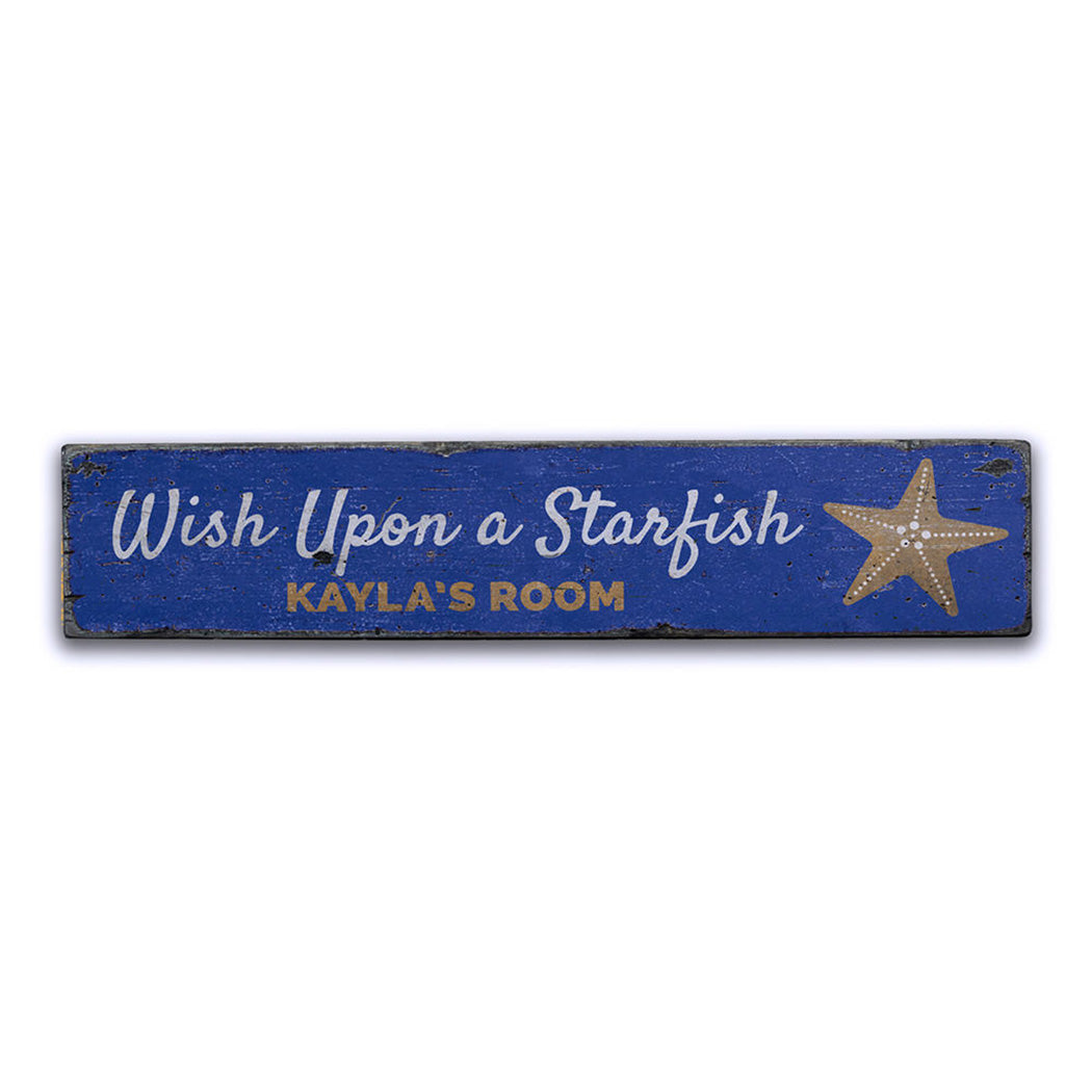 Wish Upon A Starfish Rustic Wood Sign