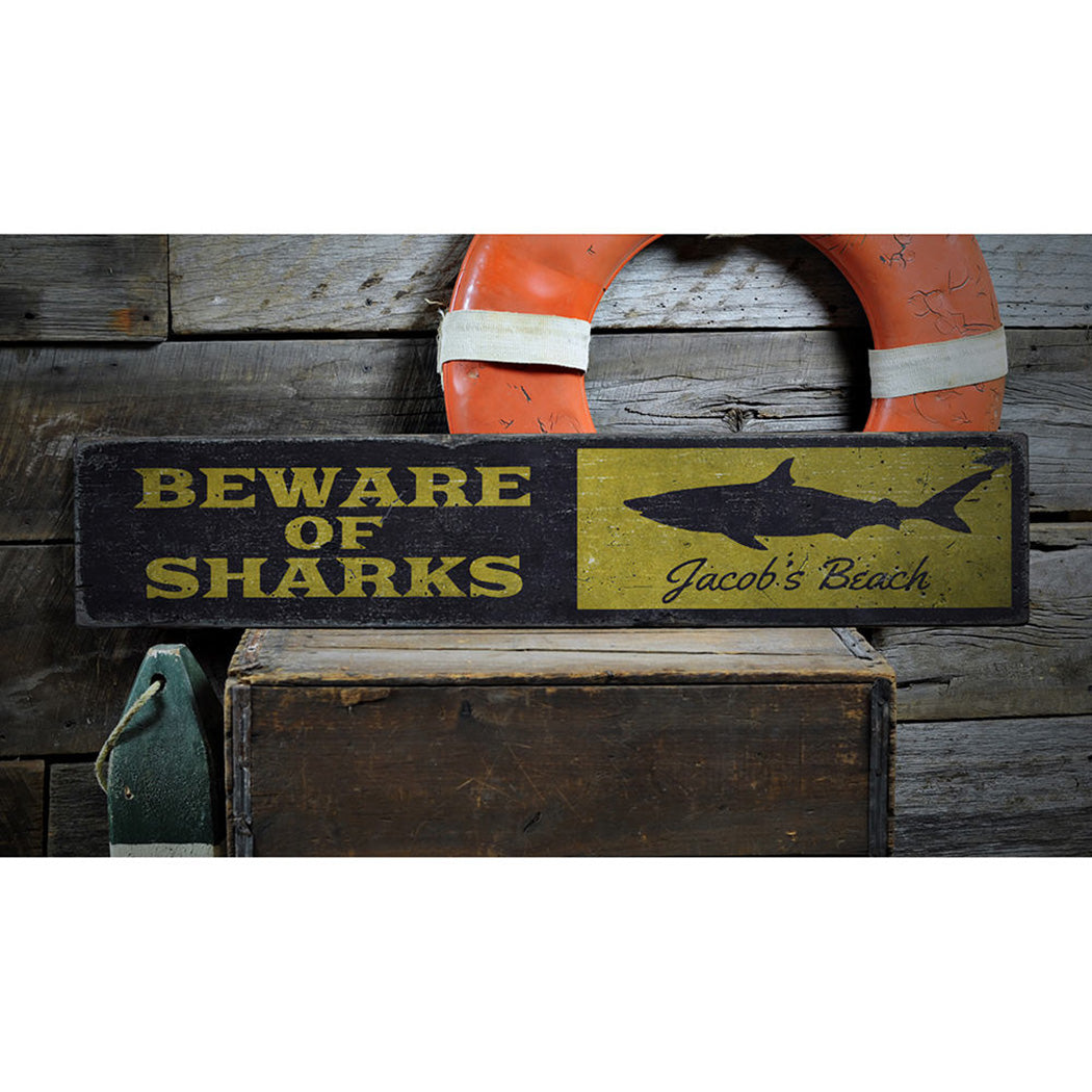 Shark Rustic Wood Sign