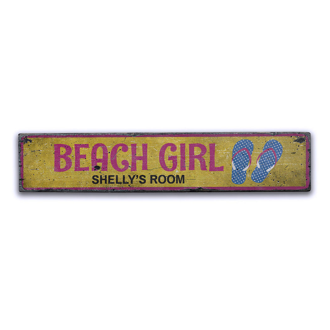 Beach Girl Rustic Wood Sign