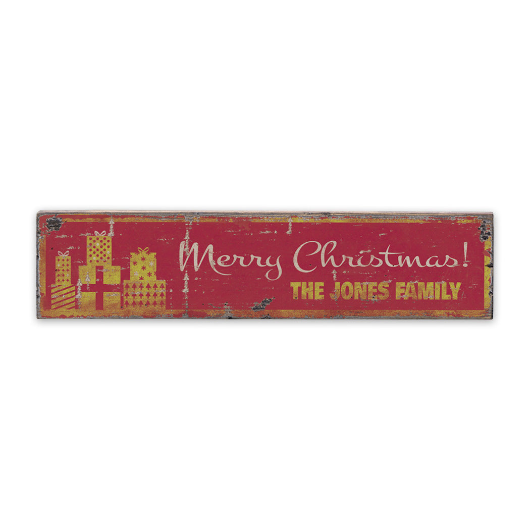 Merry Christmas Gift Rustic Wood Sign