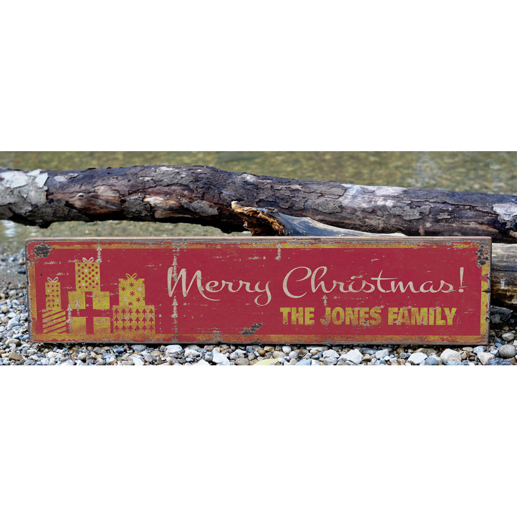 Merry Christmas Gift Rustic Wood Sign