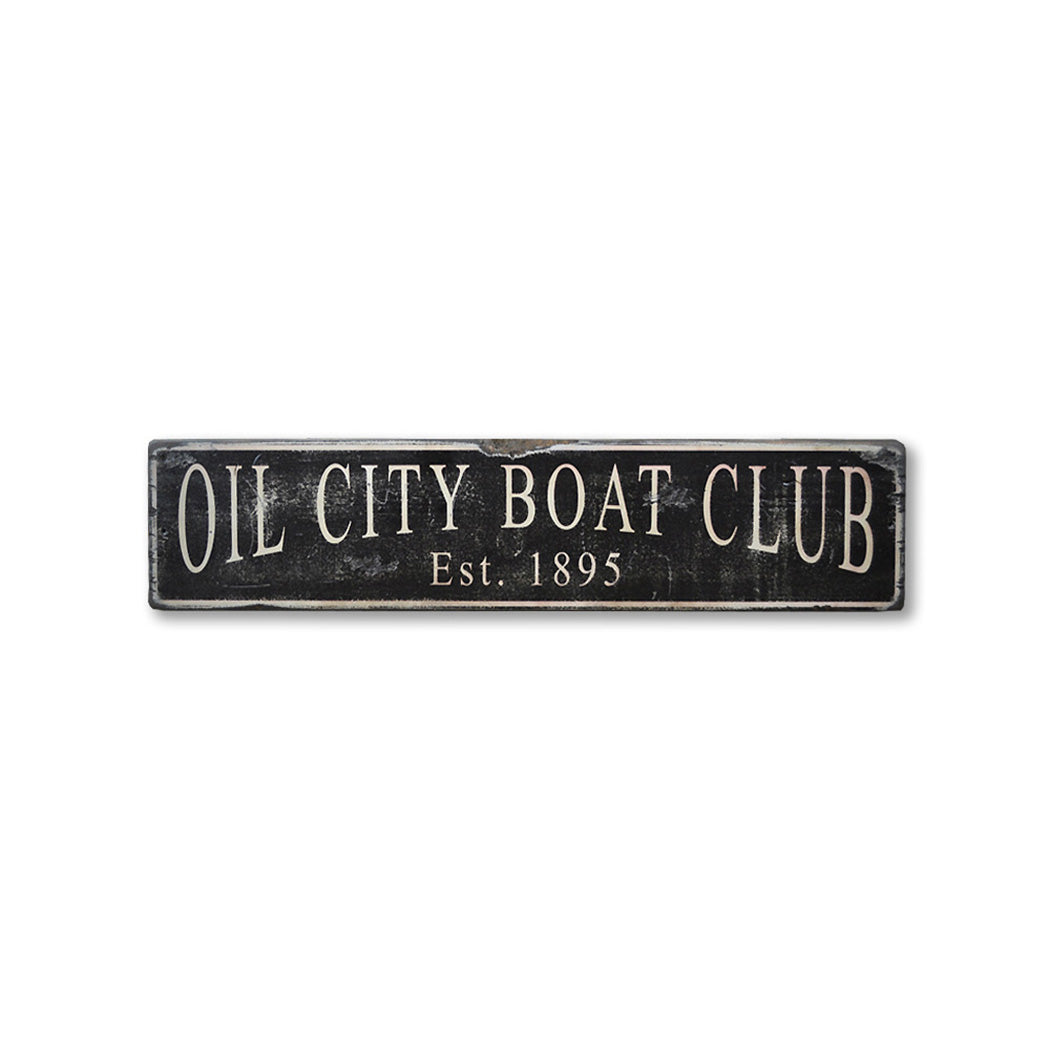 Boat Club Rustic Wood Sign