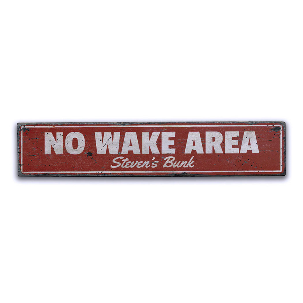 No Wake Area Rustic Wood Sign