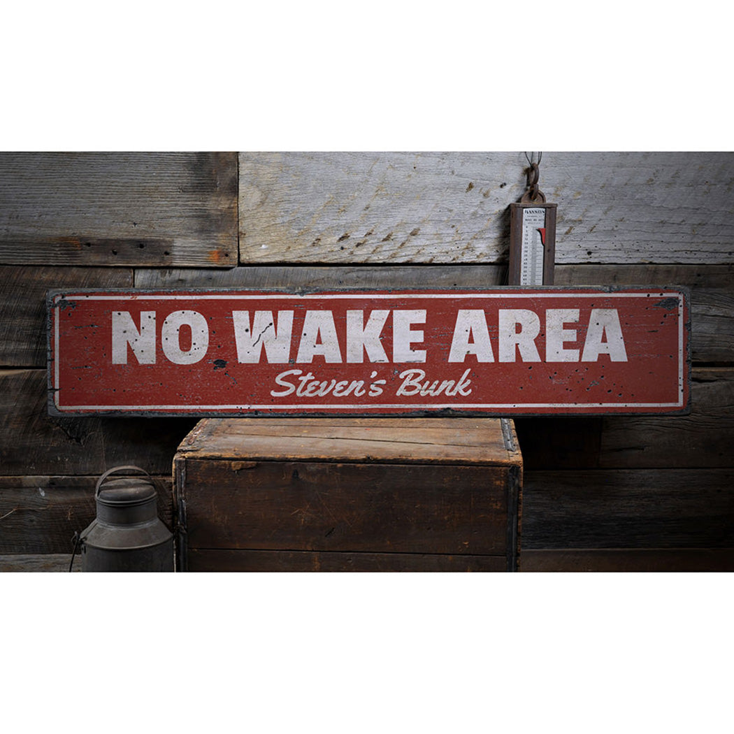 No Wake Area Rustic Wood Sign