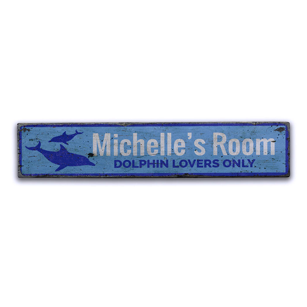 Dolphin Rustic Wood Sign