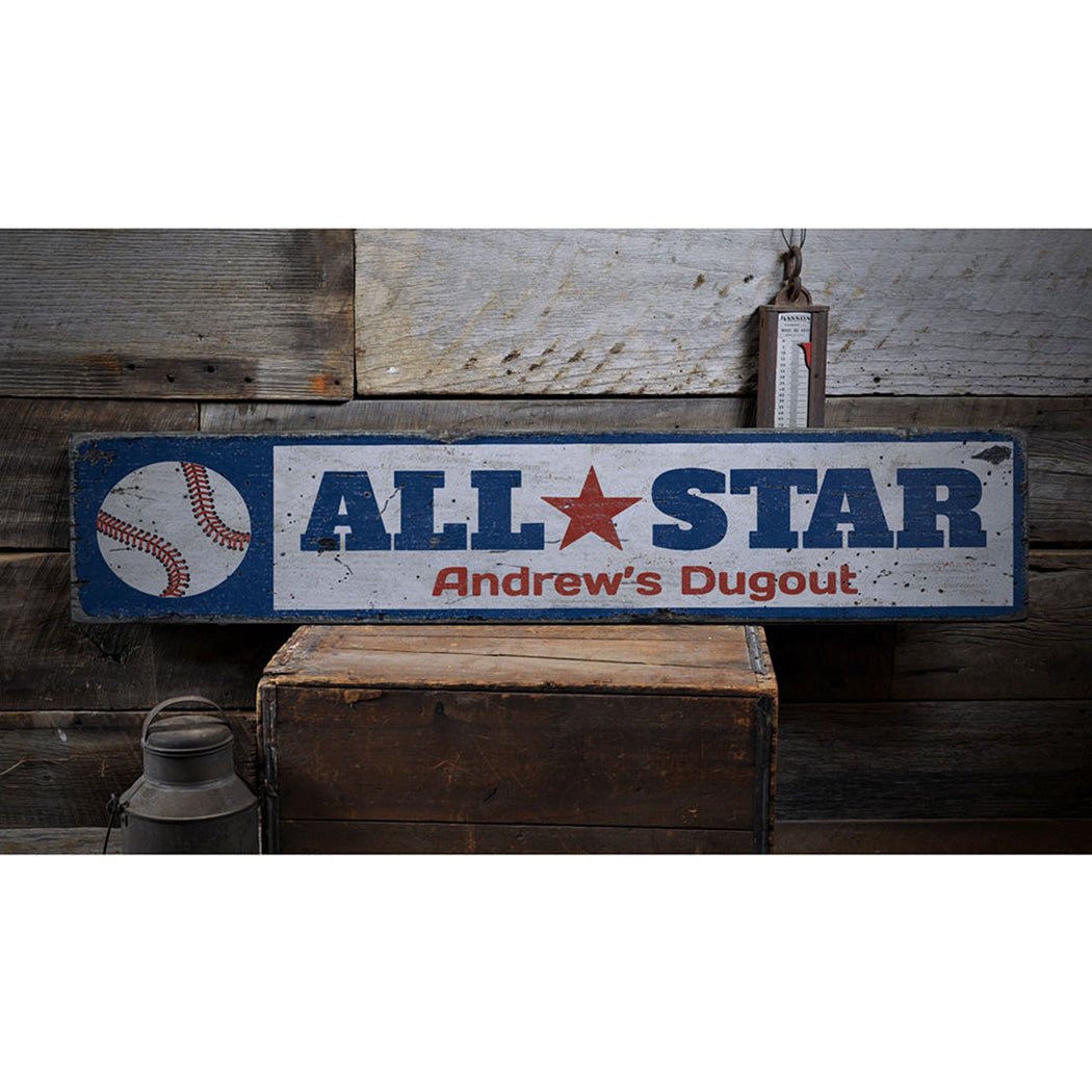 All Star Rustic Wood Sign