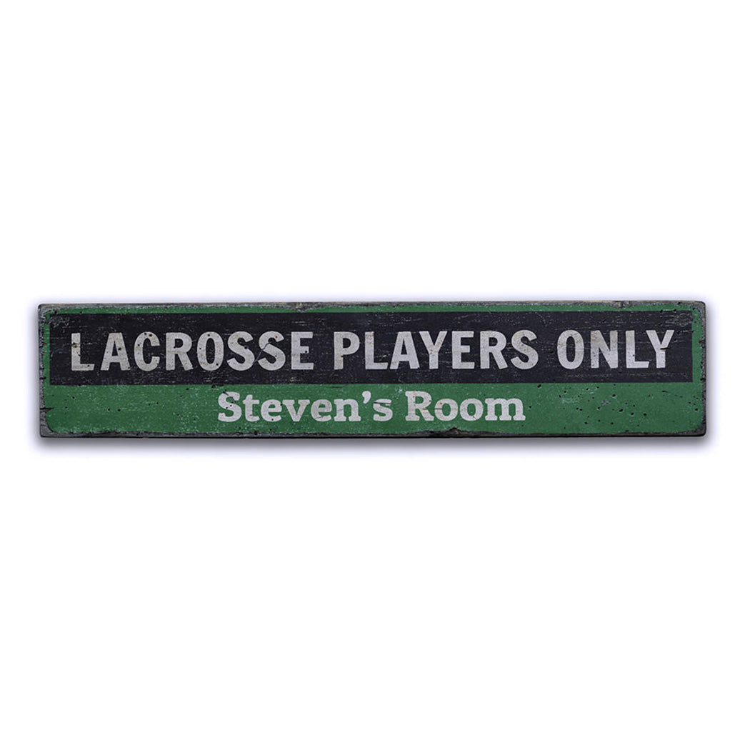 Lacrosse Rustic Wood Sign