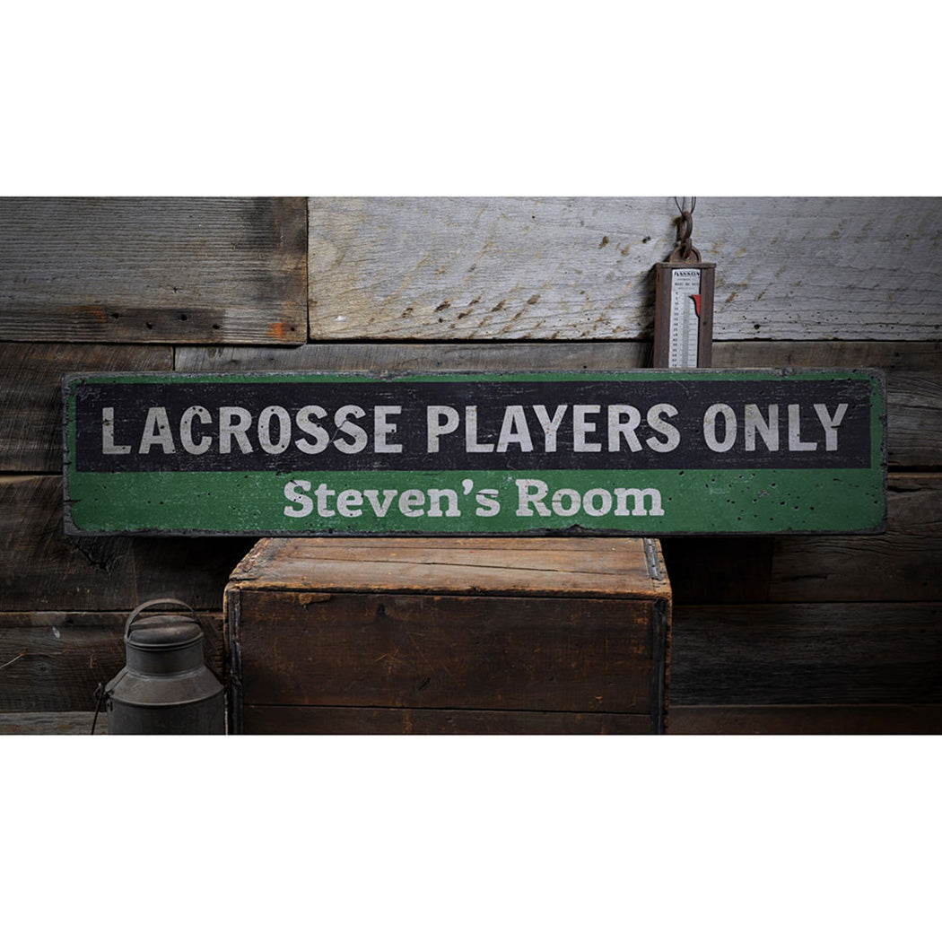 Lacrosse Rustic Wood Sign