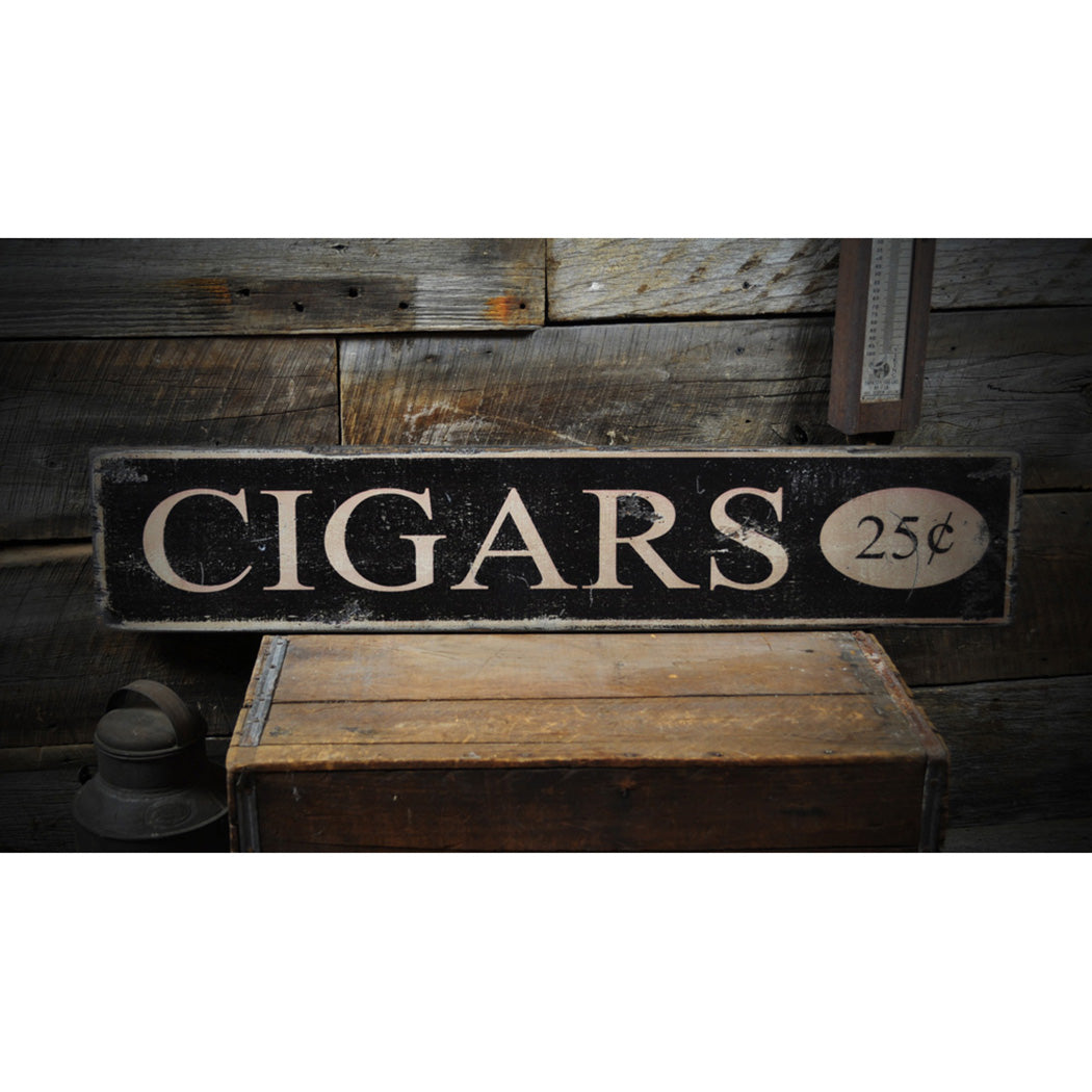 Cigars Rustic Wood Sign