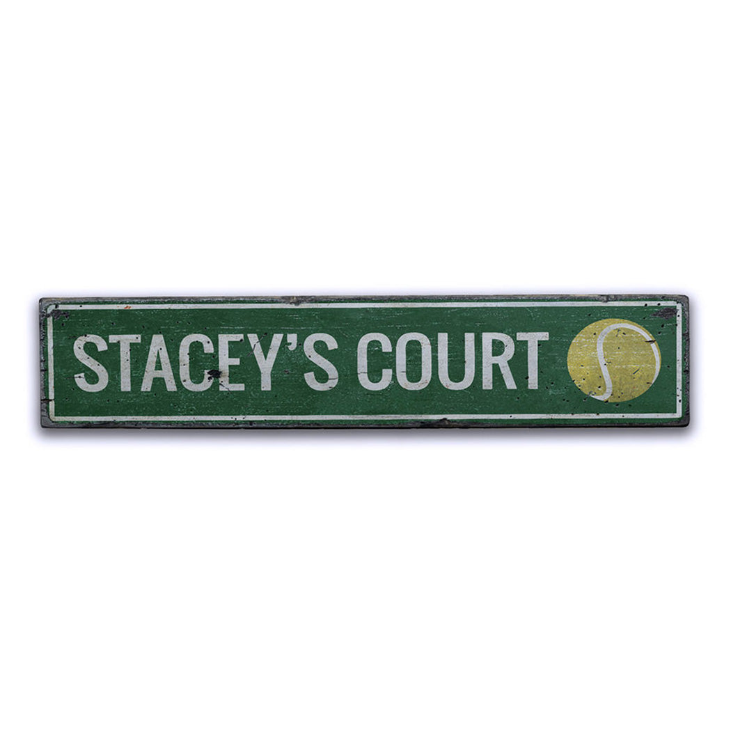 Tennis Court Rustic Wood Sign