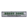 Rugby Zone Rustic Wood Sign