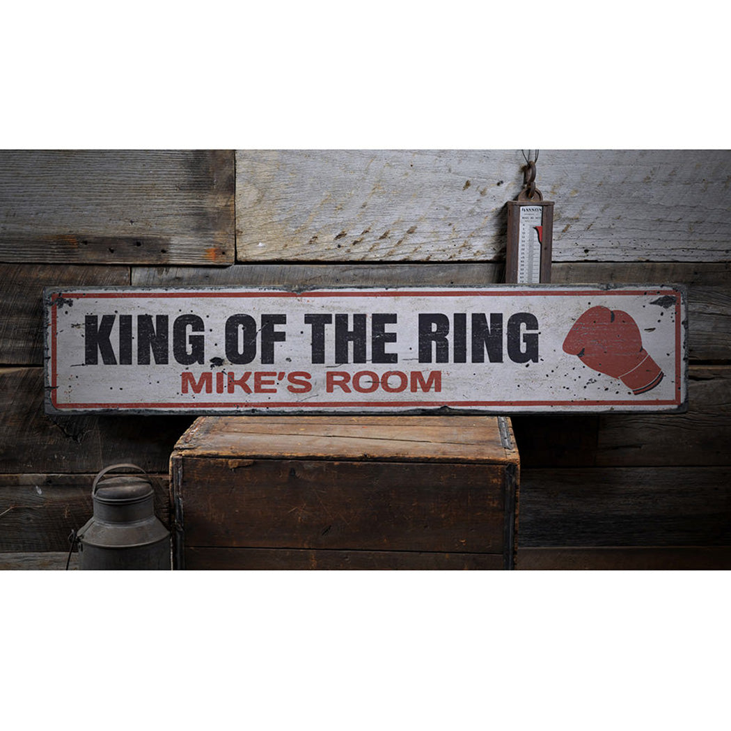 Boxing Rustic Wood Sign