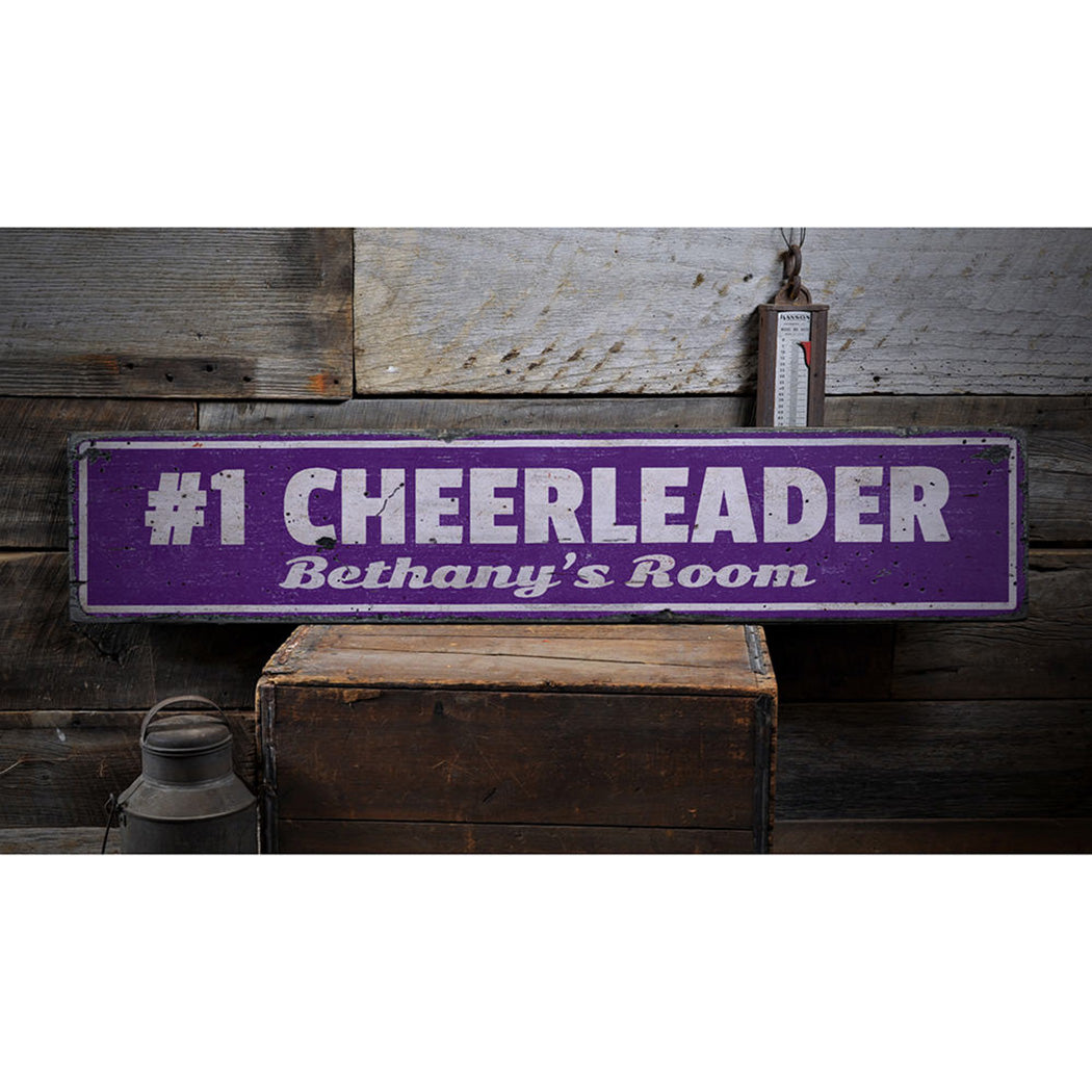 Cheerleader Rustic Wood Sign