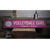 Volleyball Girl Rustic Wood Sign